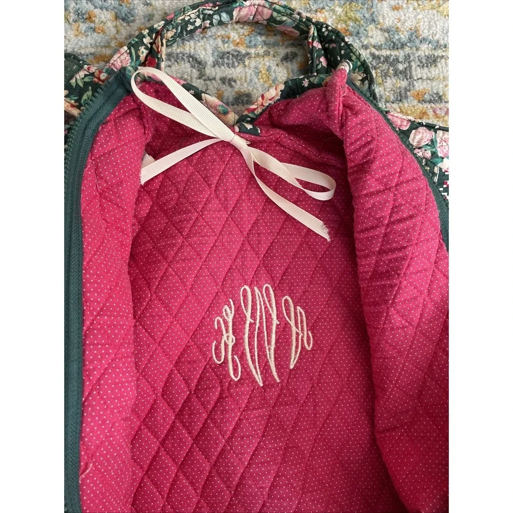 Vintage 1990's Vera Bradley Garment Bag Springtime Quilted Floral Travel Carrier